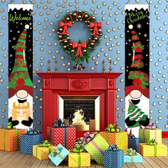 Christmas Door Banners Hanging Couplet Porch Signs Indoor Outdoor