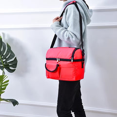 Double Layer Insulated Lunch Bag Aluminum Foil Leakproof Waterproof