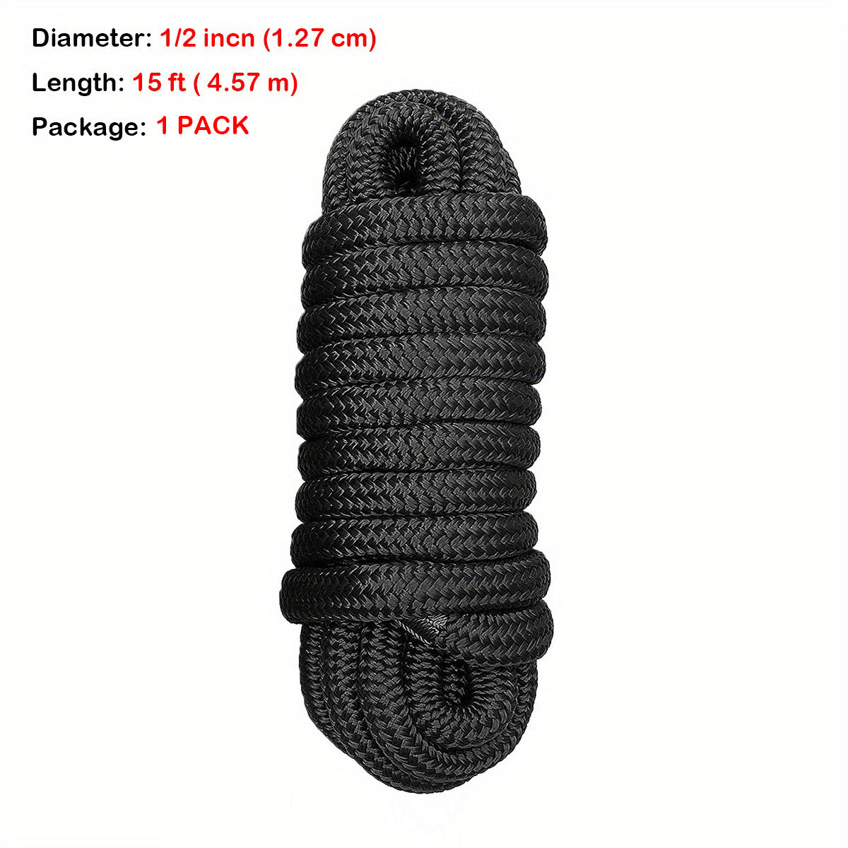 2Pack Double Braid Nylon Boat Dock Lines 25 Loop Marine Rope