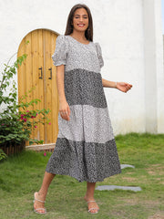 Floral Print Dress Casual Puff Sleeve Dress Women's Clothing
