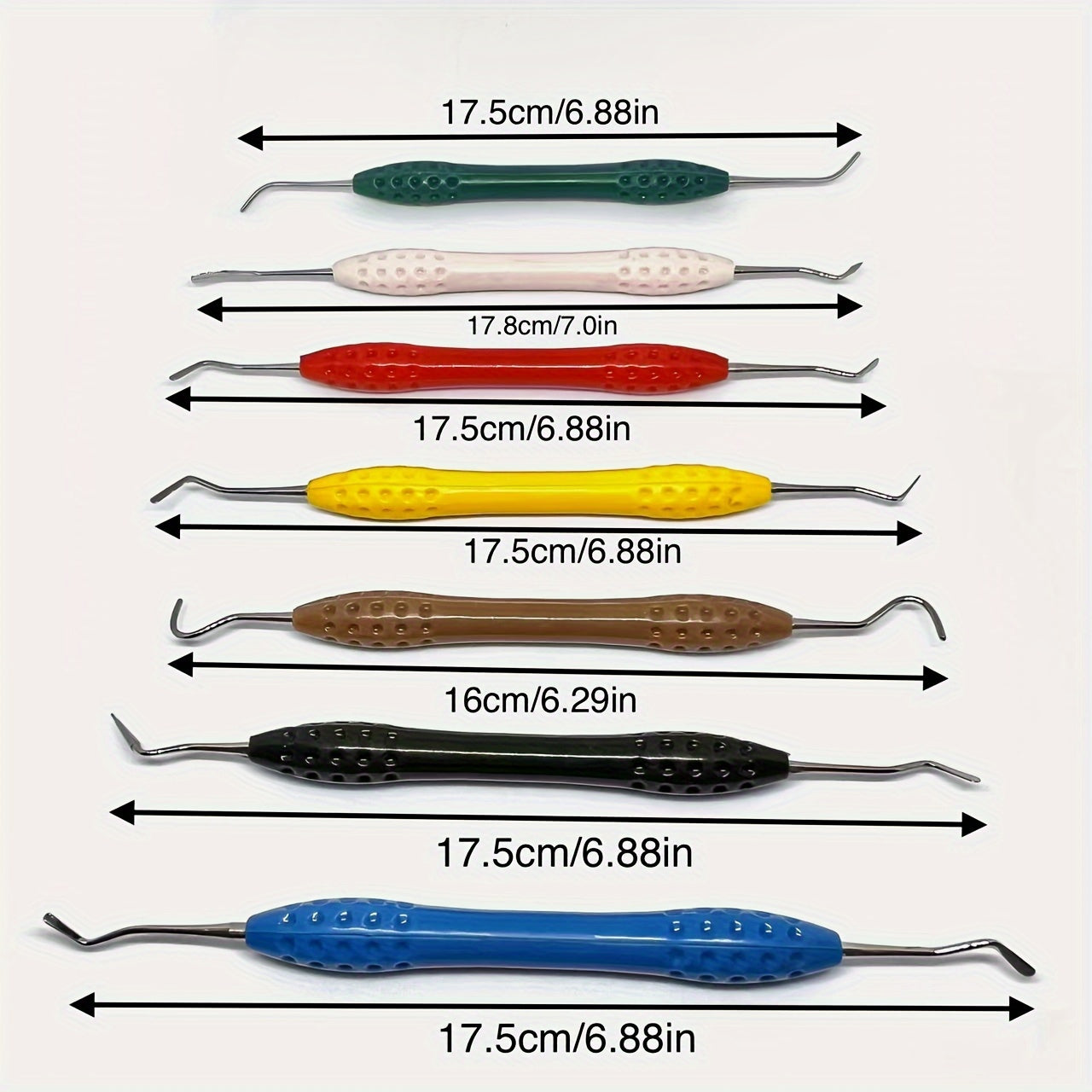 7pcs Dental Composite Filling Tools Kit Silicone Handles Stainless Steel