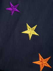 Girls Short Sleeves Ruffles Star Butterfly Embroidery Rainbow Dress