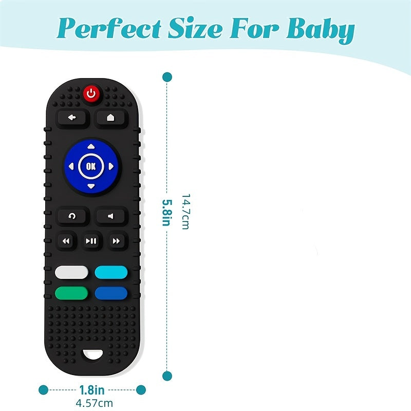 2pcs Soft Silicone Teething Toys For Babies, Remote Control Shape Teething Toys