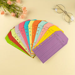 12pcs Budget Envelopes 6 Hole Money Envelopes For Cash Colorful Cash Envelopes