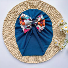 Soft Elastic Strip Flower Baby Hat With Bow Girl Four Season Usable