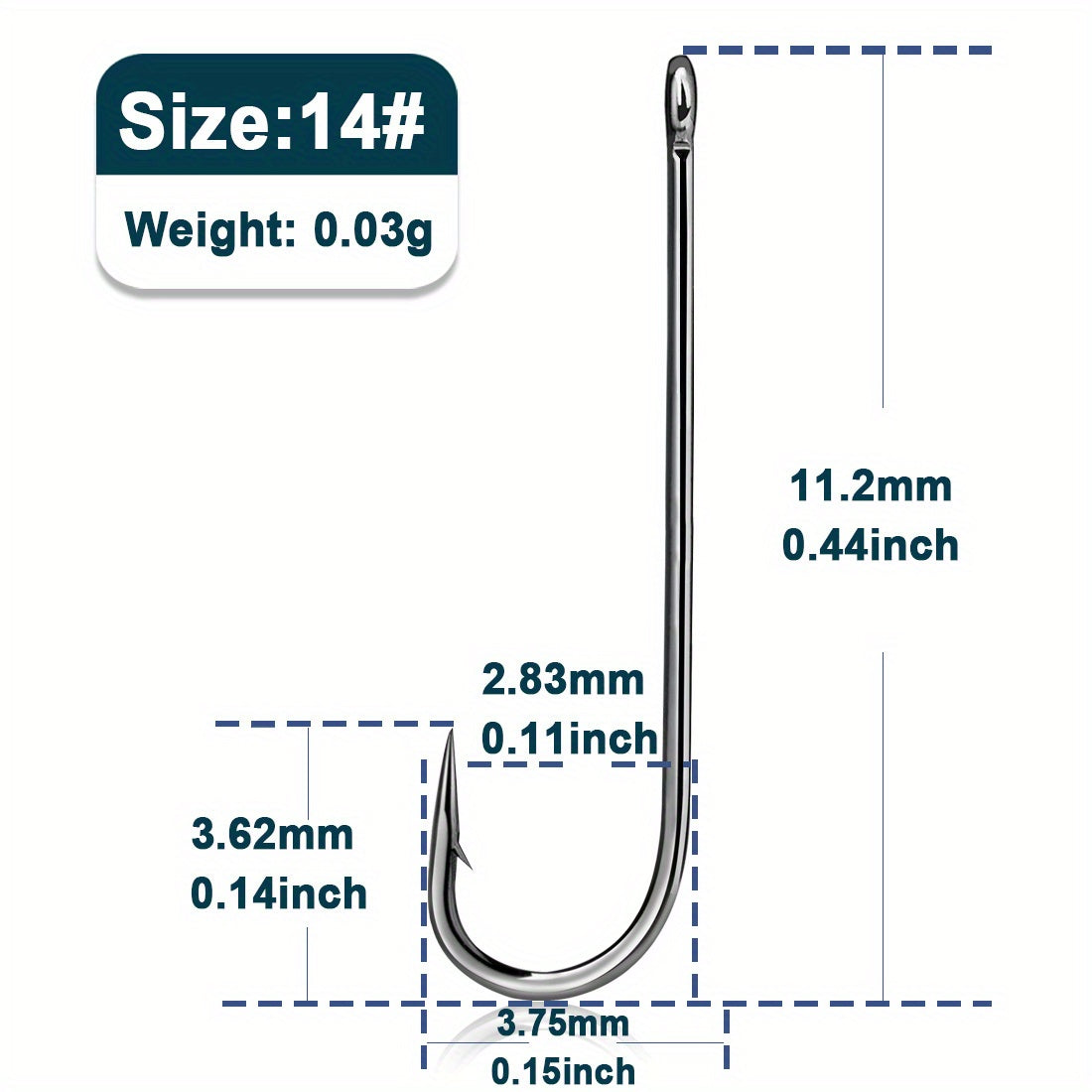 DWLIFE Stainless Steel Aberdeen Hooks Long Shank Light Wire 50 100pcs 10 66mm