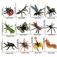 12pcs Mini Insect Animal Model Set Realistic Insects Figures Toys