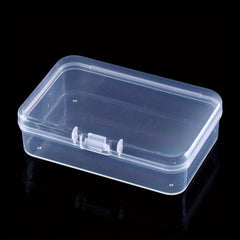 6pcs PP Plastic Transparent Storage Box Rectangular Organizer with Hinged Lid