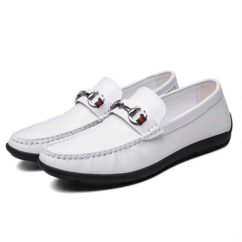 Men's Casual PU Leather Boat Shoes Lightweight Slip On Dress Shoes