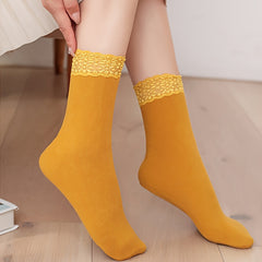 8 Pairs Lace Stitching Socks Comfy Warm Mid Tube Women's Stockings