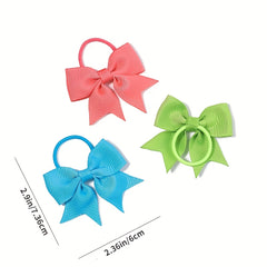 10pcs Bow Decor Hair Tie Hair Bands Ponytail Holders