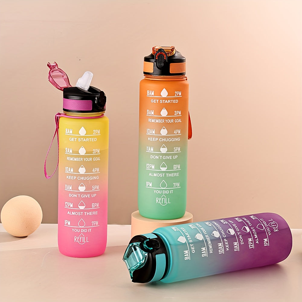 32oz Leak Proof Plastic Straw Water Bottle for Fitness and Travel