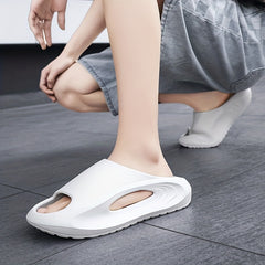 Men's Platform Slides Non Slip Slippers Open Toe Shoes Indoor Outdoor Beach