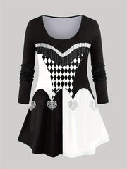 Graphic Print Long Sleeve Top & Leggings Set