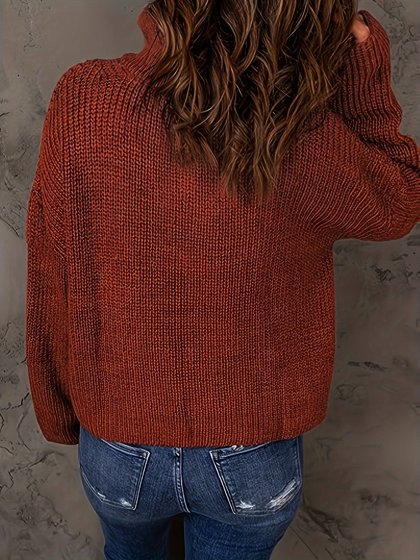 High Neck Zipper Sweater