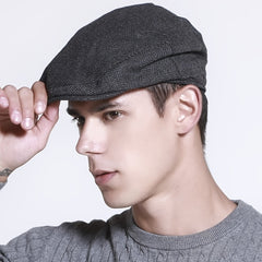 Men's Chevron Wool Newsboy Cap
