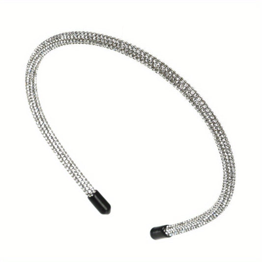Y2K Rainbow Rhinestone Headband Skinny Hair Band