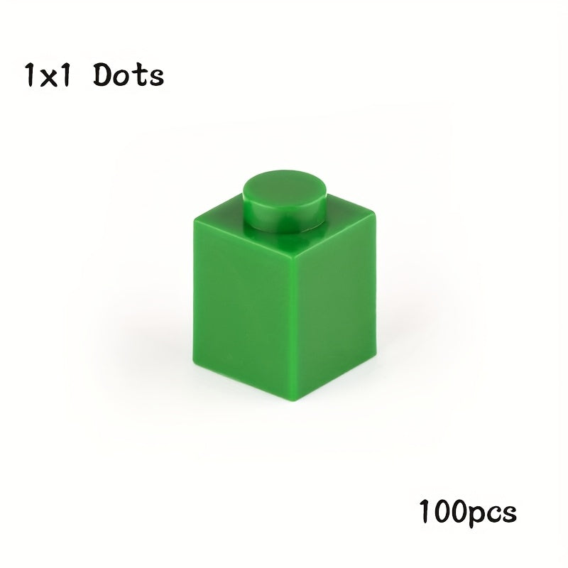 100pcs Building Blocks 1x1 Holes Puzzle Educational Toy MOC Parts