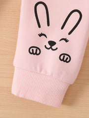 Infant Baby Girls Rabbit Print Sweatshirrt&Sweatpants Set