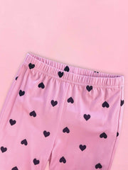 Toddler Girls Heart Graphic Flare Leg Pants