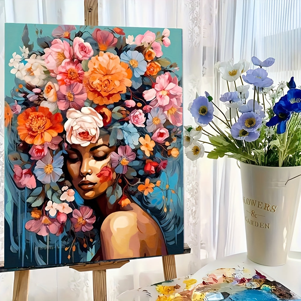Abstract Girl DIY Digital Painting Set with Brushes and Acrylic Paints