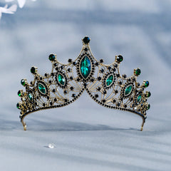 Baroque Queen Crown Rhinestone Wedding Tiara Crystal Vintage Princess Crown