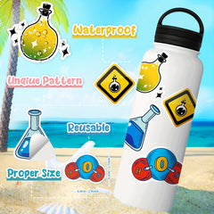 50pcs Science Lab Stickers Vinyl Waterproof Cartoon Stickers For Adults