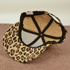 Adjustable Cotton Leopard Style Mens Peaked Cap for Outdoor Activities
