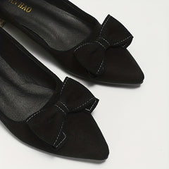 Women's Bowknot Ballet Flats Pointed Toe Slip On Shoes Comfy Walking Flats
