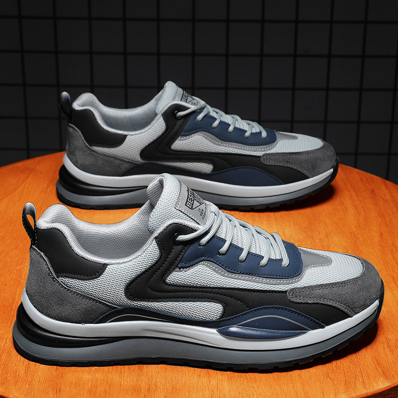 Men's Lace up Sneakers Comfortable Walking Shoes with Extra Grip