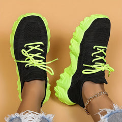 Women's Lace-Up Knit Breathable Socks Sneakers