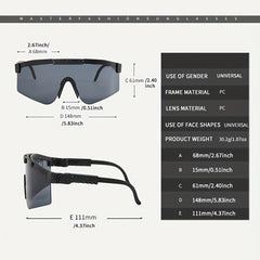 Y2K Sports Sunglasses Full Wrap Around Shield Glasses UV400