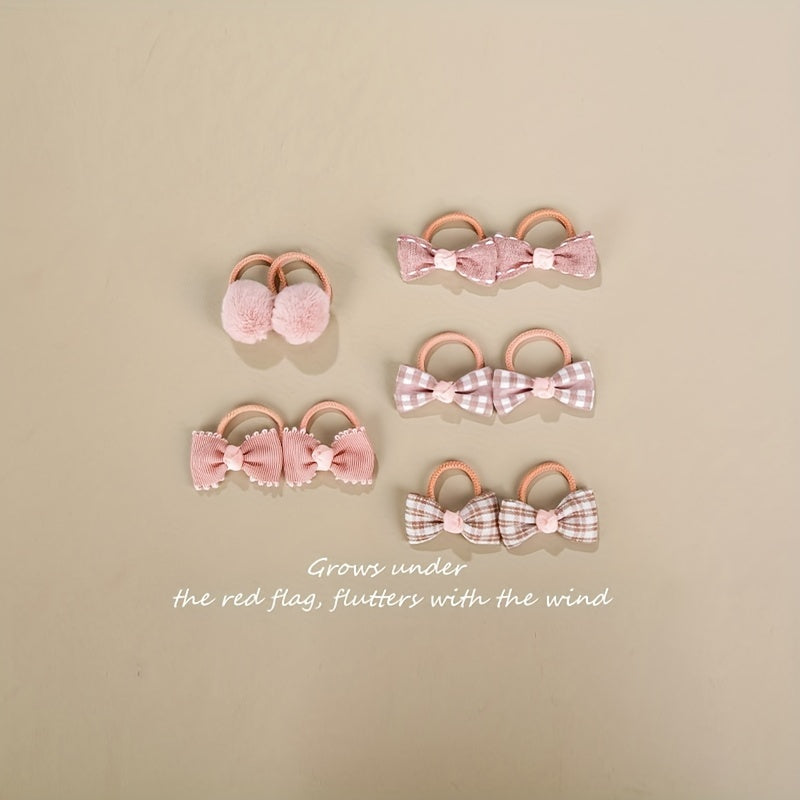 10pcs Bow Hair Ties for Girls