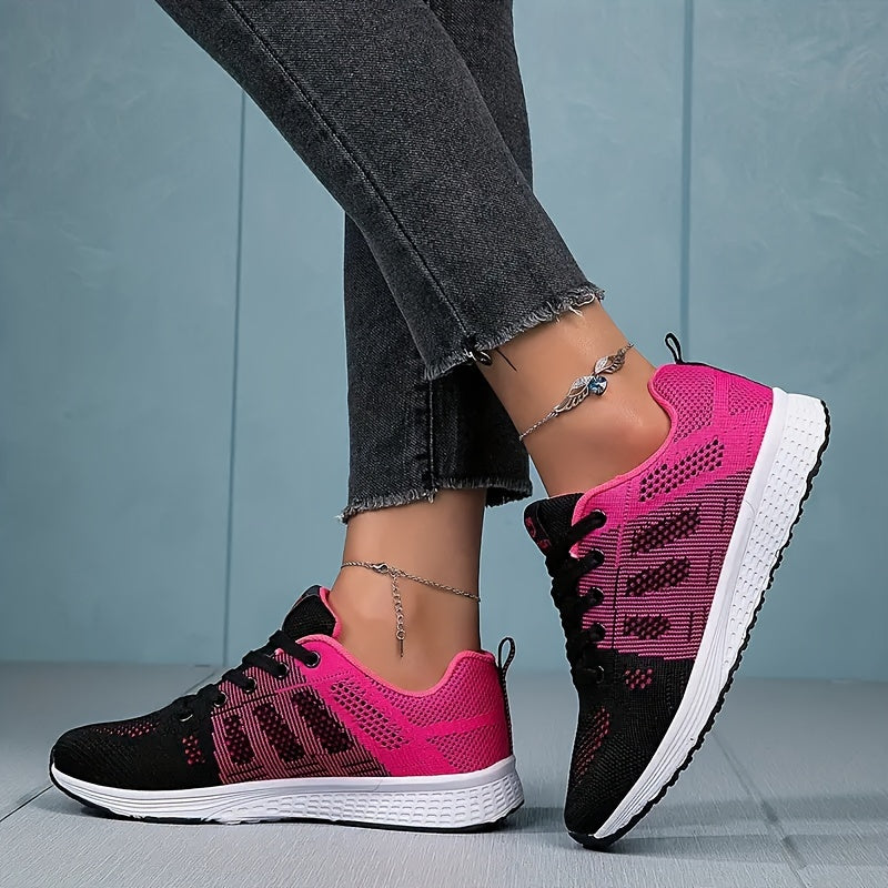 Woven Running Shoes Lightweight Comfy Mesh Sneakers Outdoor Walking Shoes