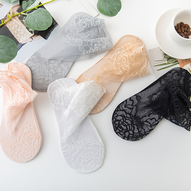 Floral Lace Invisible Short Socks Ankle Stockings Hosiery