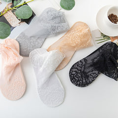 Floral Lace Invisible Short Socks Ankle Stockings Hosiery