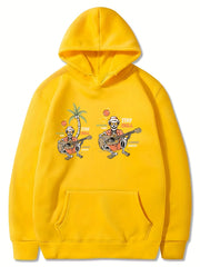 Guitar Skeletons Pattern Hoodie for Girls Halloween Party