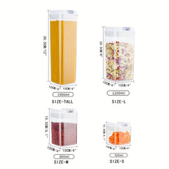 3pcs Food Storage Container Set With Seal Lid Stackable Organizer