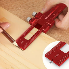 Precision Pocket Ruler For Woodworking Inch Metric T Score Square Ruler