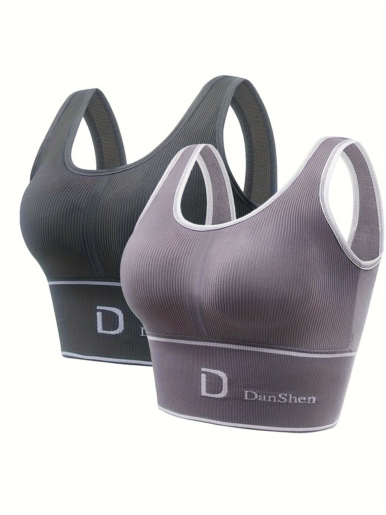 2 Pack Plus Size Sports Bra Women's Plus High Stretch