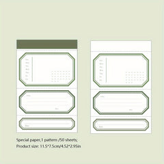 50PCS Retro Shaped Memo Pad Border Small Series Hand Account Paper