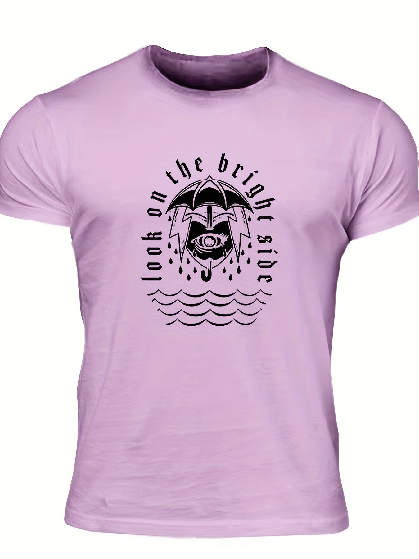 Men's Letter Print T shirt Casual Breathable Tee for Summer