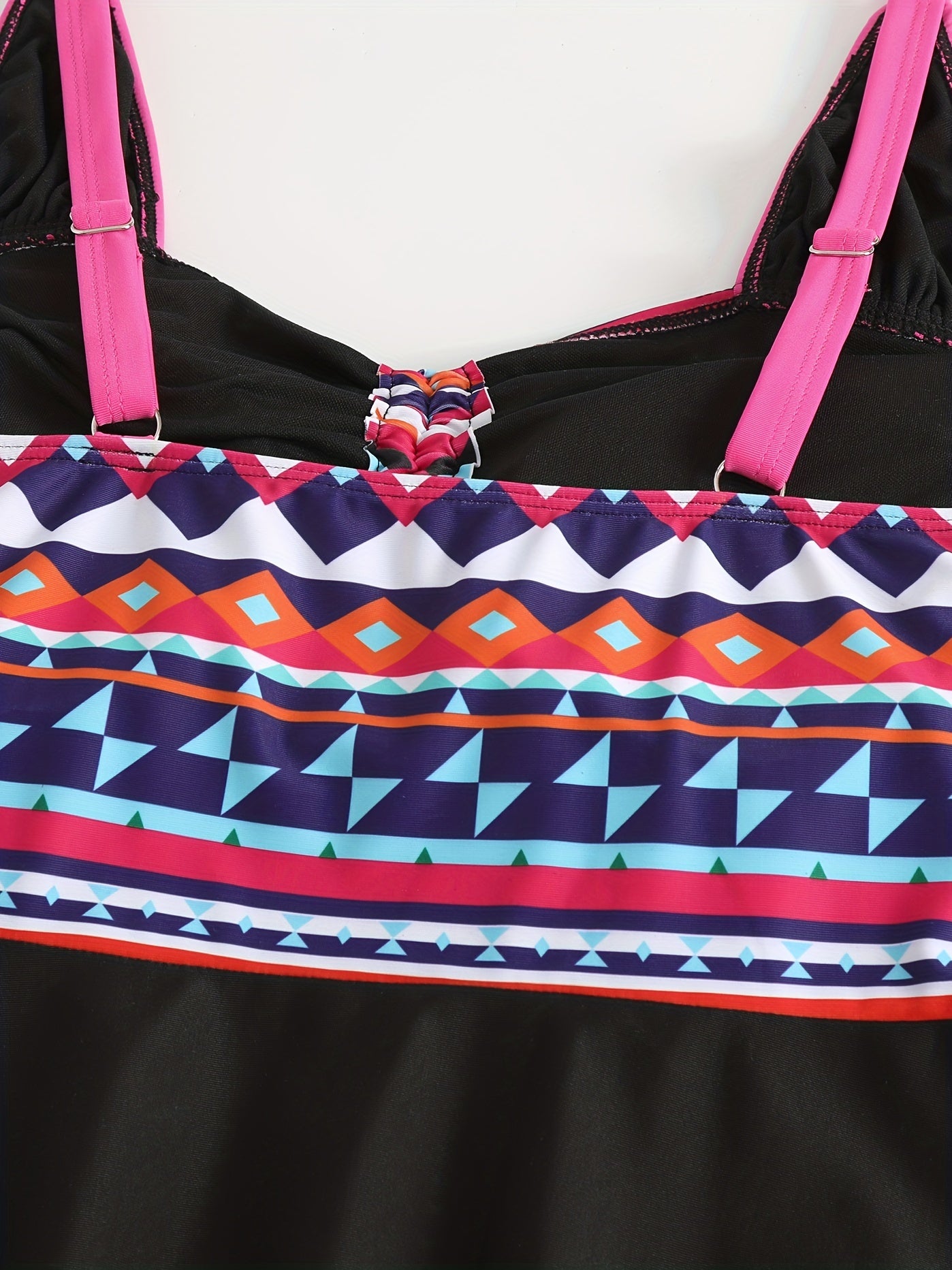 Boho Tankini Set Women's Plus Tribal Print Tankini Two Piece Set