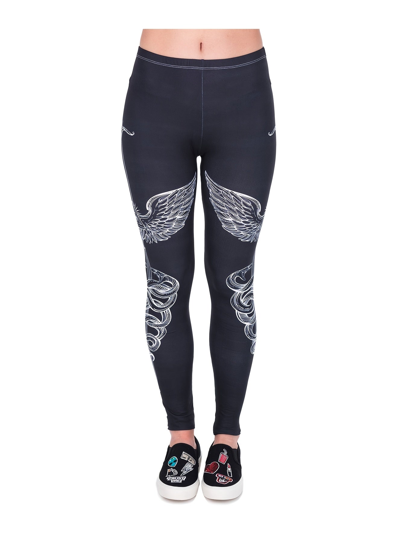 Sword Print High Waist Leggings Sports Stretchy Skinny Leggings