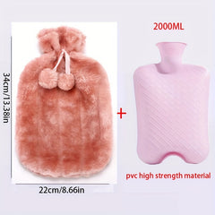 Hot Water Bag With Plush Cover PVC Hand Warmer Christmas Gift