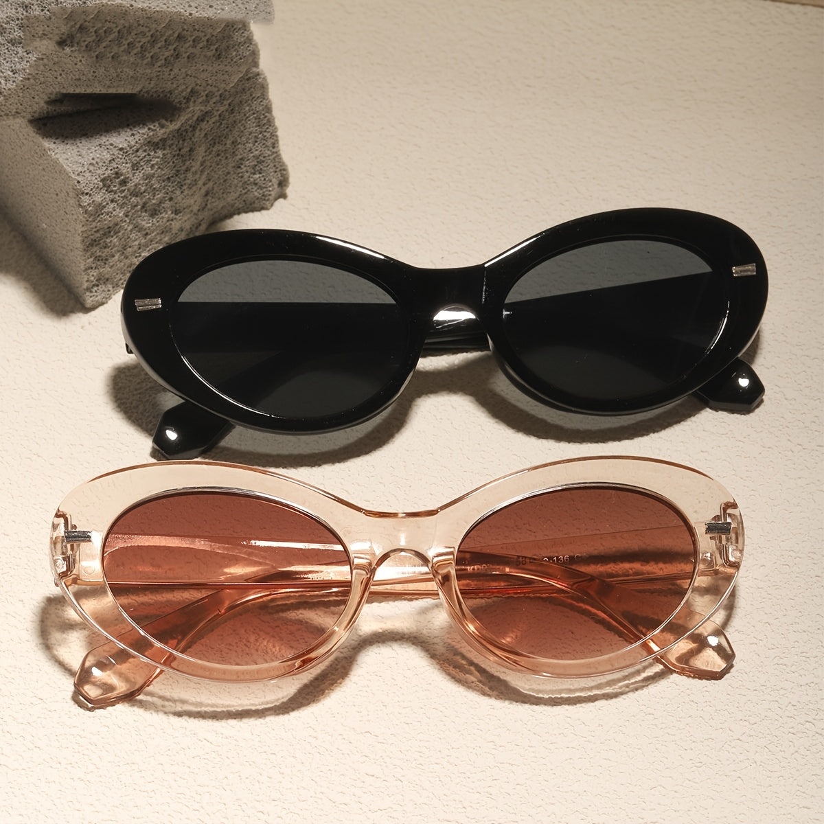 Vintage Ladies Oval Sunglasses UV Protection
