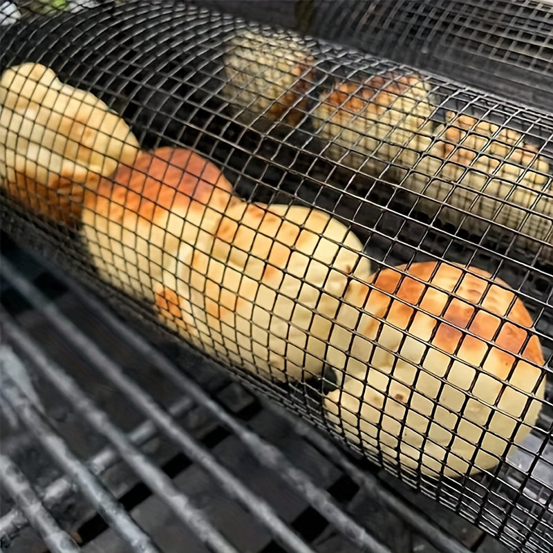 Round BBQ Basket for Grilling Vegetables & Fruits