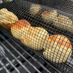 Round BBQ Basket for Grilling Vegetables & Fruits