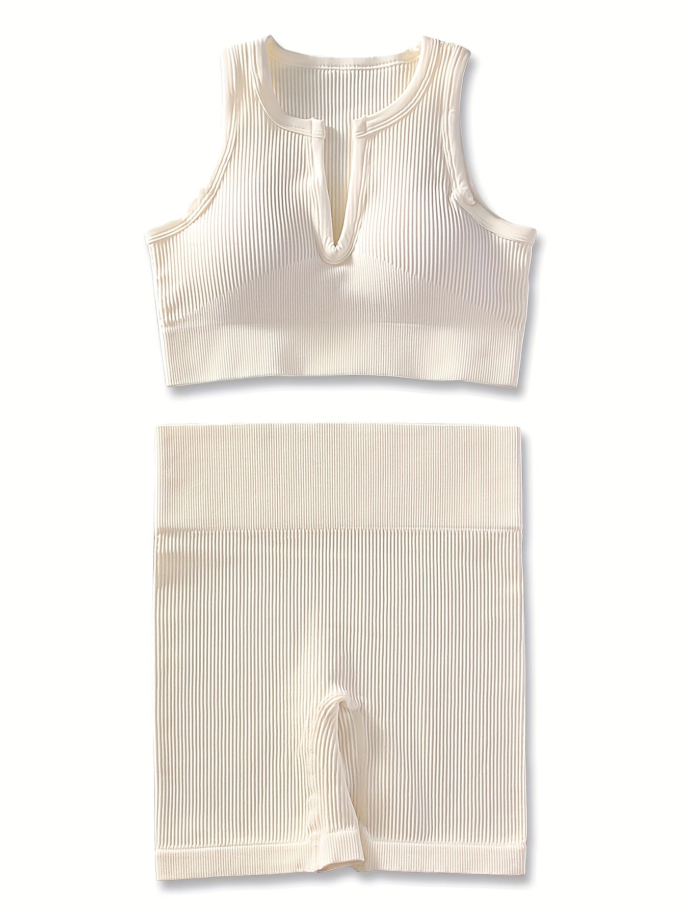 Ribbed Workout Set: Tank Top & Leggings for Women