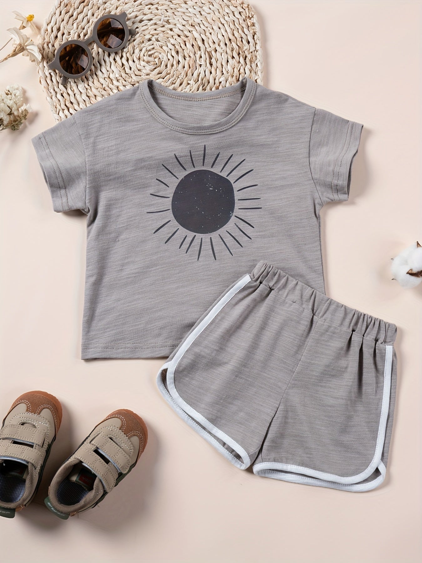Toddler Boy's Cartoon Graphic 2pc Cotton Set for Summer
